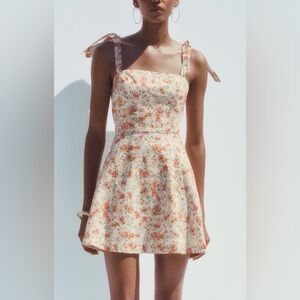 NWT ZARA FLORAL TIE DRESS